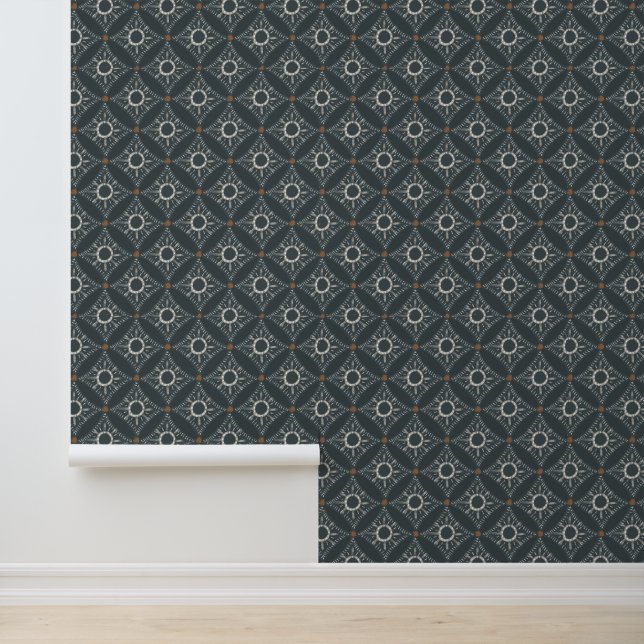 Earthy Geometric Bohemisch Tapete (Anwendung)