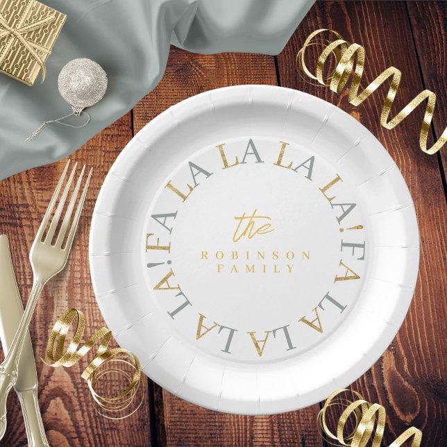 Earthy Green Gold Fa La ID1009 Pappteller (Von Creator hochgeladen)