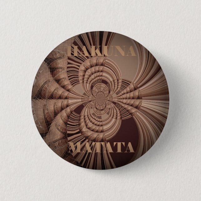 Earthy Hakuna Matata Art Print Button (Vorderseite)