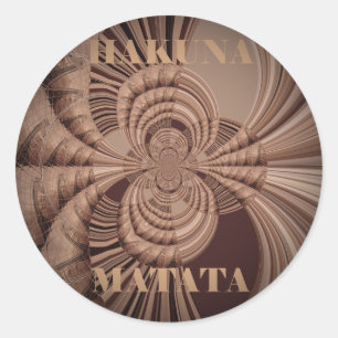 Earthy Hakuna Matata Art Print Runder Aufkleber
