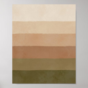 Earthy Horizon Stripes - Minimalistische Wall Art Poster