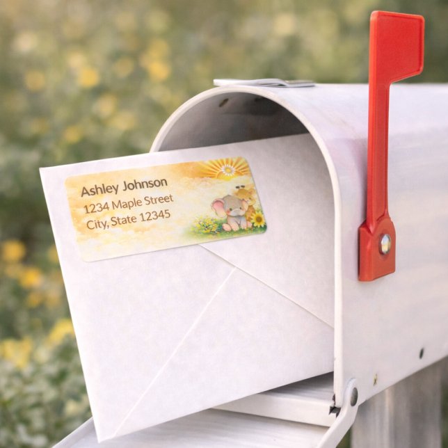 Earthy Jungle Sun Celebration Mark Adressaufkleber (Von Creator hochgeladen)