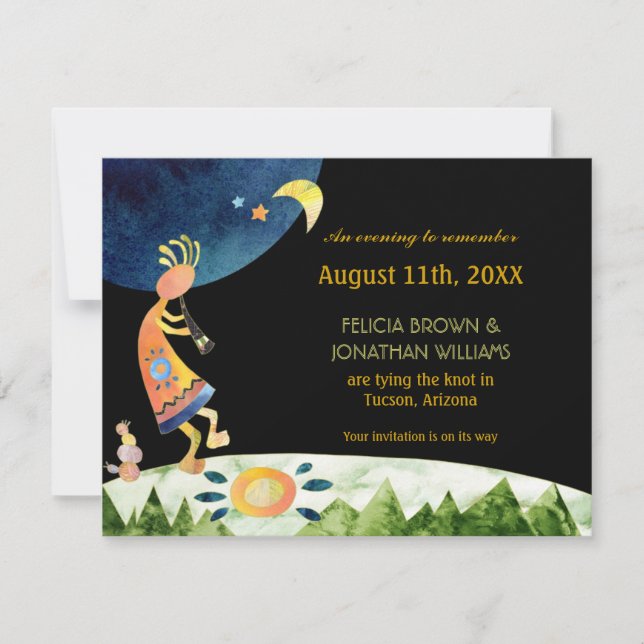 Earthy Kokopelli Wedding Enregistrer la carte de d (Devant)