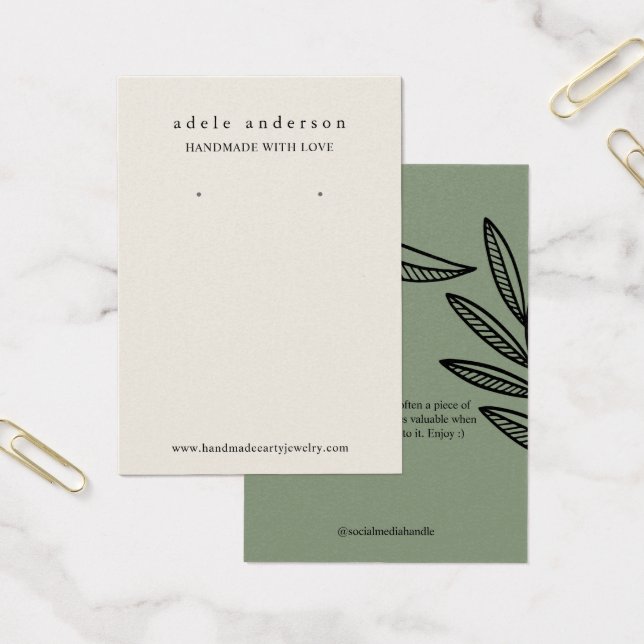 Earthy Leaf Jewelier Earring Display Card (Büro)