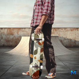 Earthy Leaf Skateboard - Boho Minimalistisch Natur