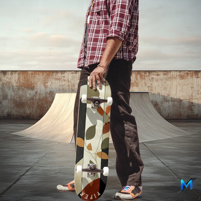 Earthy Leaf Skateboard - Boho Minimalistisch Natur (Von Creator hochgeladen)