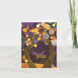Earthy Liebe Trees Lila Wedding Danke Card