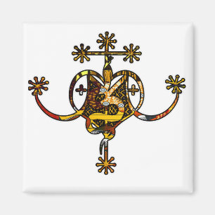 Earthy Marie Laveau Veve Sigil Magnet