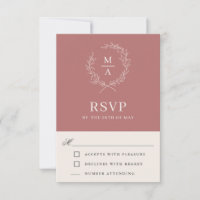 Earthy Marsala Simple Elegant Monogram