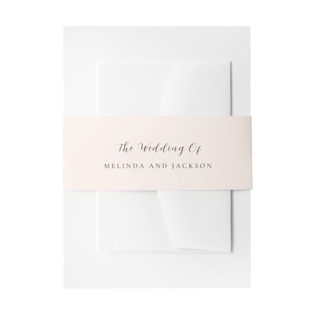 Earthy Neutral Modern Wedding Einladungsbanderole (Vorderseite Beispiel)