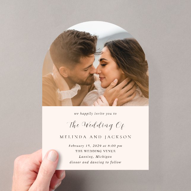 Earthy Neutral Photo Modern Wedding Acryleinladungen (Insitu (Handheld))