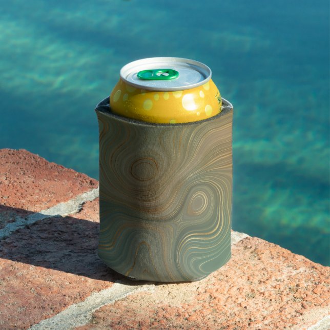 Earthy Olive Strata | Green und Gold Ink Agate Dosenkühler (In Situ Pool)