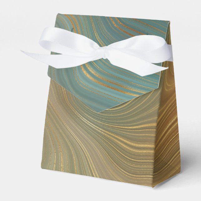 Earthy Olive Strata | Green und Gold Ink Agate Geschenkschachtel (Vorderseite)