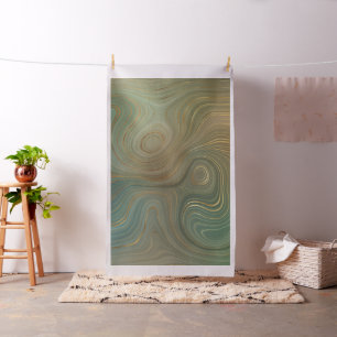 Earthy Olive Strata   Green und Gold Ink Agate Stoff
