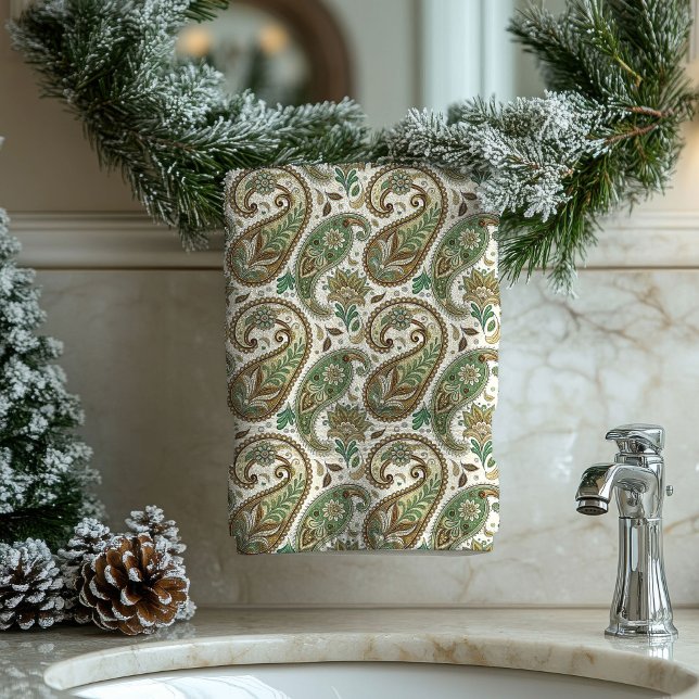 Earthy Paisley Towel Boho Gift for Grandparents Badhandtuch Set (Earthy Paisley Towel Boho Gift for Grandparents)