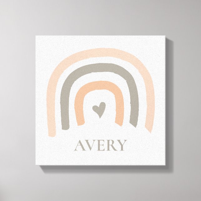 Earthy pastel Rainbow Kinderzimmer art Leinwanddruck (Vorderseite)