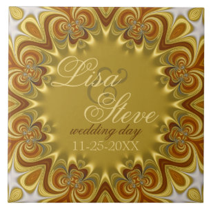 Earthy Retro Bohemisch Wedding Keepake Keramik Fliese