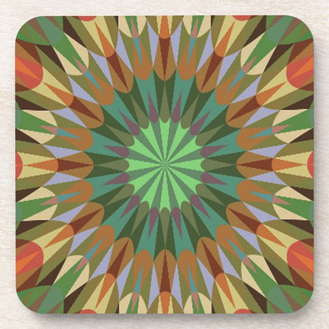 Earthy Retro Geometry Untersetzer (Vorderseite)