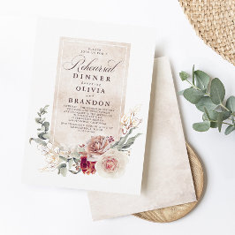 Earthy Shade Blume Boho Elegante Probe Abendessen Einladung
