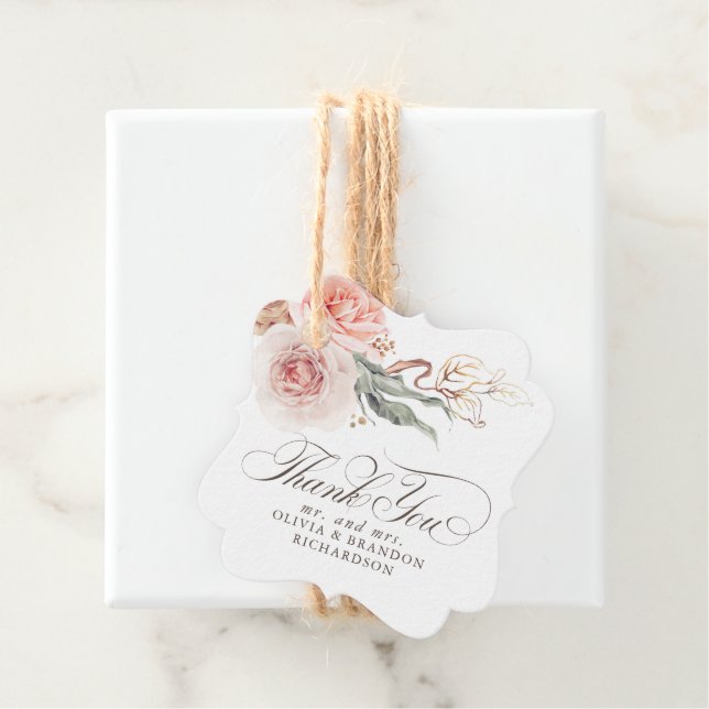 Earthy Shade Blume Elegant Boho Vielen Dank Geschenkanhänger (Beispiel)