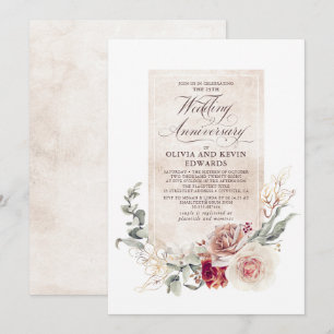 Earthy Shade Blume Elegantes Hochzeitstag Einladung