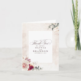 Earthy Shades Floral Wedding Vielen Dank Dankeskarte