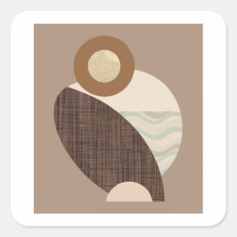 Earthy Shapes Quadratischer Aufkleber