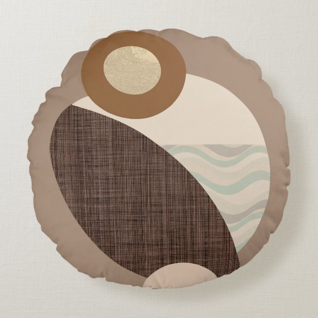 Earthy Shapes Rundes Kissen (Vorderseite)