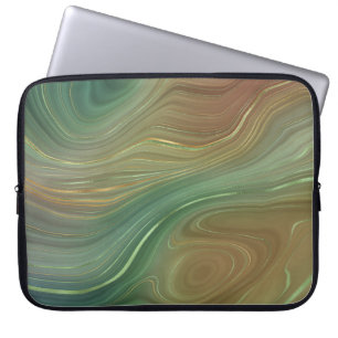 Earthy Strata Emerald Green Brown Gold Agate Laptopschutzhülle
