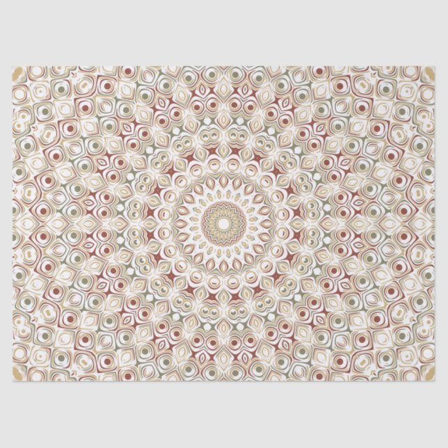 Earthy Taupe and Rust Mandala Pattern Seidenpapier (Vorderseite)