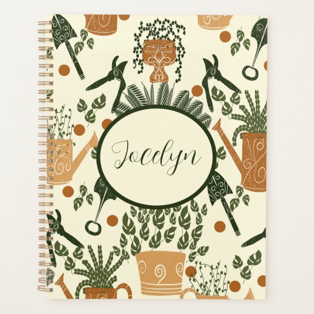 Earthy Terracotta & Green Pflanze: Garden Lover Planer (Vorderseite)