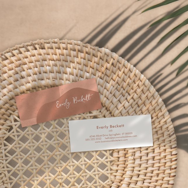 Earthy Textured Abstrakt Modern Terracotta Mini Visitenkarte (Von Creator hochgeladen)