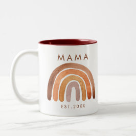 Earthy Tone Boho Rainbow Mama Kaffee Tasse
