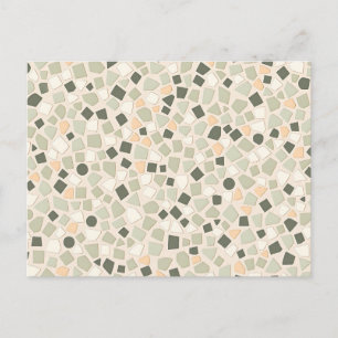 Earthy Tone Terrazzo Muster Moderne Mosaik Postkarte