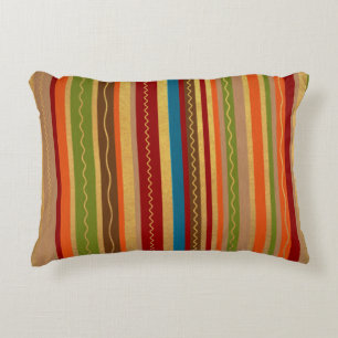 Earthy Tones Stripes Dekokissen