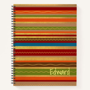 Earthy Tones Stripes Notizbuch