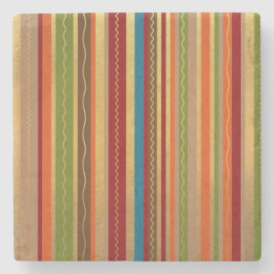 Earthy Tones Stripes Steinuntersetzer