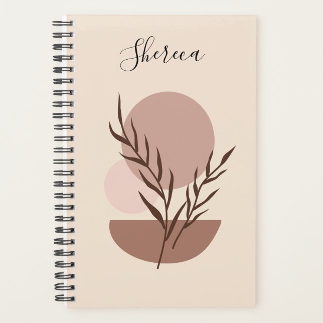 Earthy Trendy Abstrakt Boho Personalisiert Planner Planer (Vorderseite)