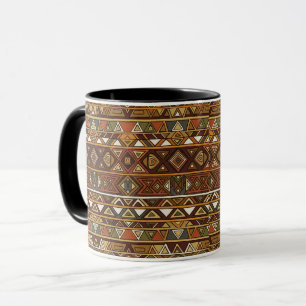 Earthy Tribal Geometric Seamless Pattern Tasse