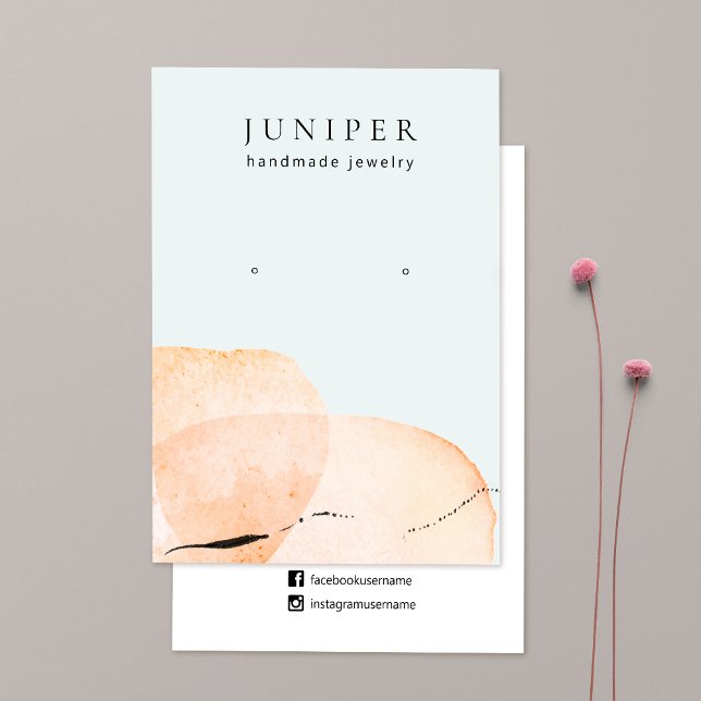 Earthy Watercolor Stones Earring Juwelier Display Visitenkarte (Von Creator hochgeladen)