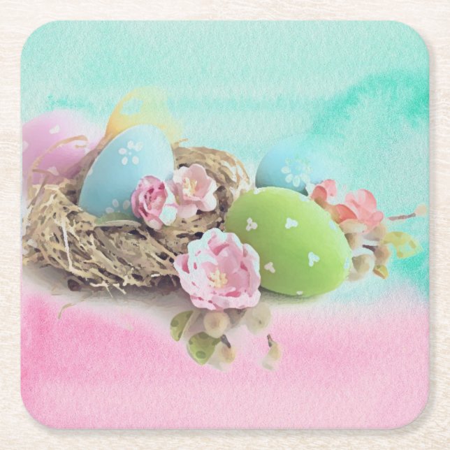 EASER EGGS Untersetzer Aquarelle Retro (Vorderseite)