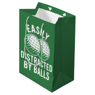 Easily abgelenkt durch Bälle Lustiger Golfball Gol Mittlere Geschenktüte