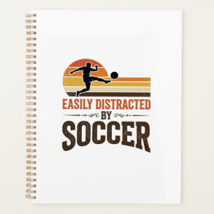 Easily abgelenkt durch Fußball Vintage-Shirt-Desig Planer