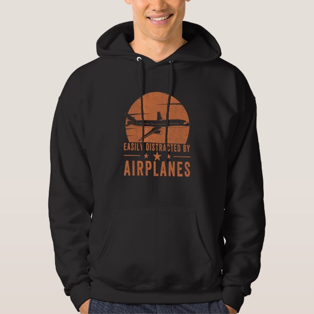 Easily Distracted By Airplanes Toddler Men Women A Hoodie (Vorderseite)