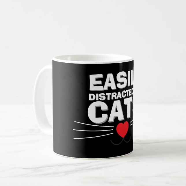 Easily Distracted by Cats Mug | We Are All Mugs (Devant gauche)