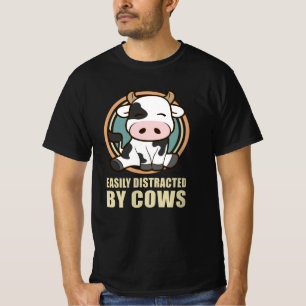 Easily Distracted By CowsCow Lover Gift T-Shirt