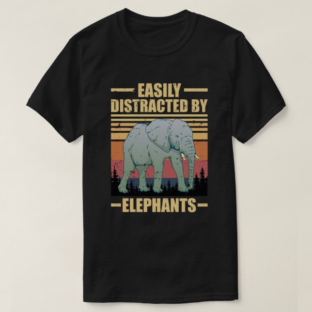easily distracted by elephants T-Shirt (Design vorne)