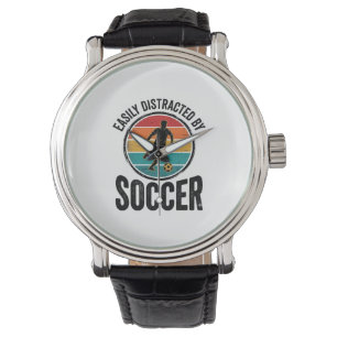 Easily Distracted By Fußball Vintage-Shirt-Design Armbanduhr