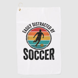 Easily Distracted By Fußball Vintage-Shirt-Design Golfhandtuch