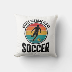 Easily Distracted By Fußball Vintage-Shirt-Design Kissen